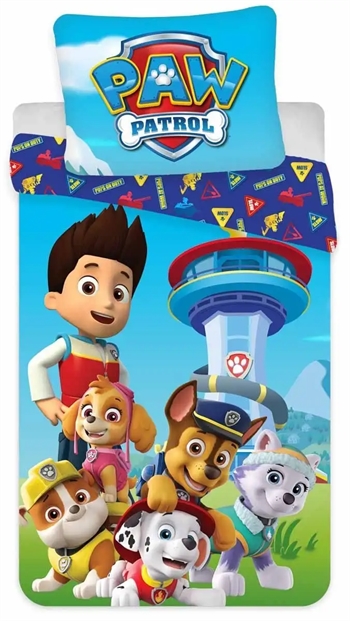 10: Paw Patrol Sengetøj - Junior sengesæt 100x140 cm - 2 i 1 - 100% bomuld